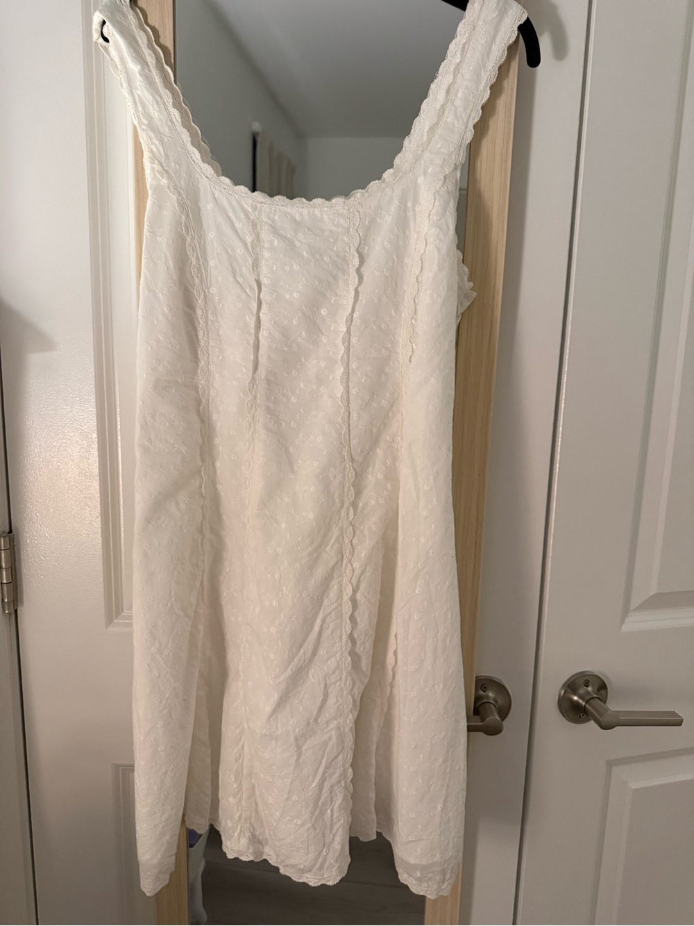 White Sleeveless Eyelet Mini Dress - Picture 3 of 5